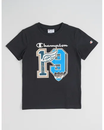 Tricou din bumbac cu imprimeu, Negru/Albastru neon
