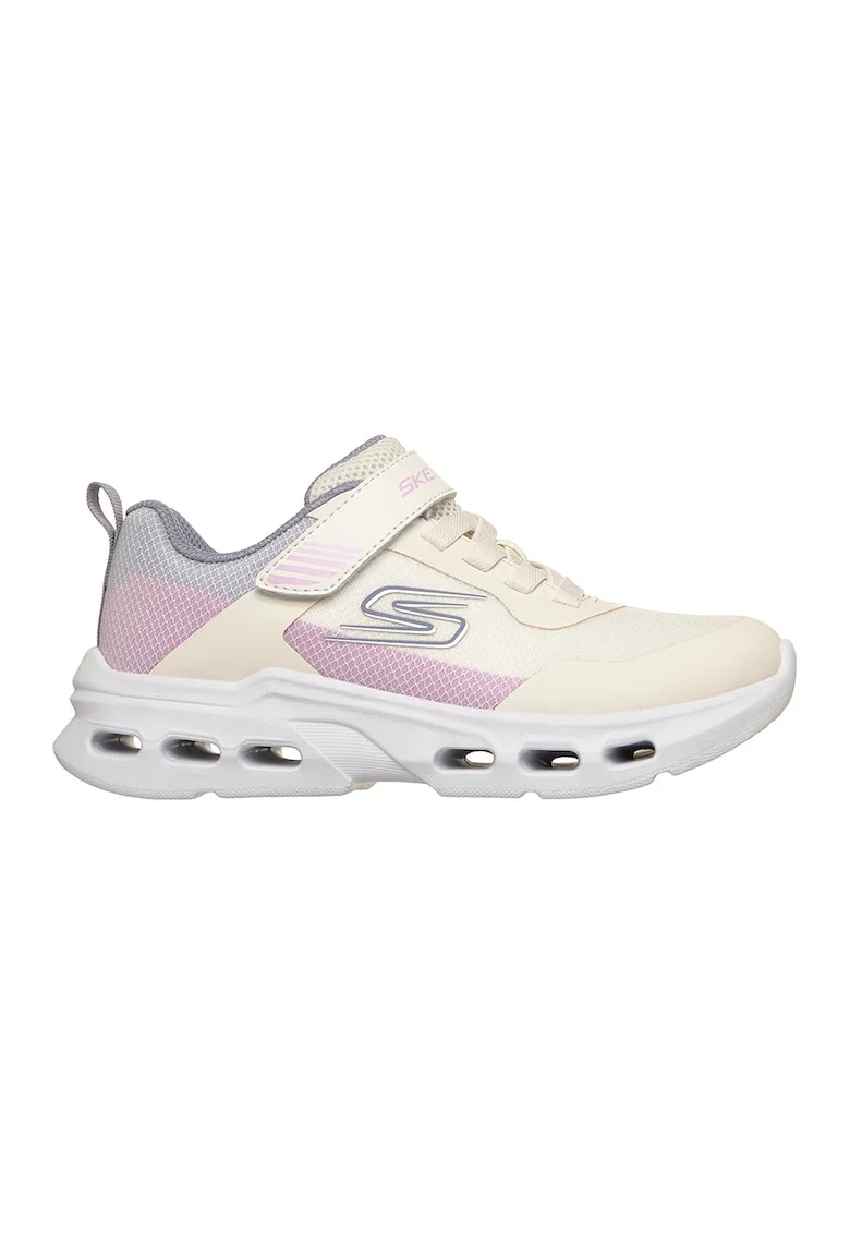 , Pantofi sport Glide-Step Drift cu velcro si garnituri sintetice, Lila/Roz/Bej deschis