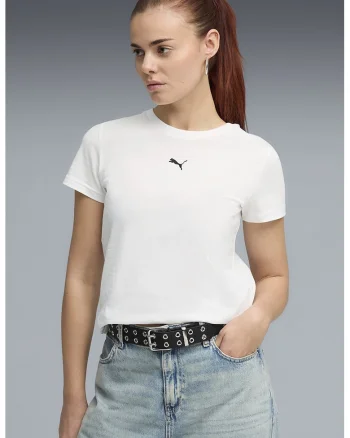Tricou de bumbac cu logo Essentials, Alb