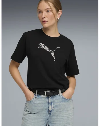 Tricou lejer cu imprimeu logo, Negru/Roz pal