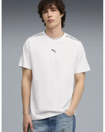 Tricou regular fit cu benzi logo laterale, Gri deschis/Negru stins/Alb optic