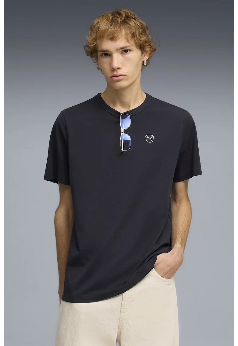 Tricou de bumbac cu logo Elevated, Albastru ultramarin