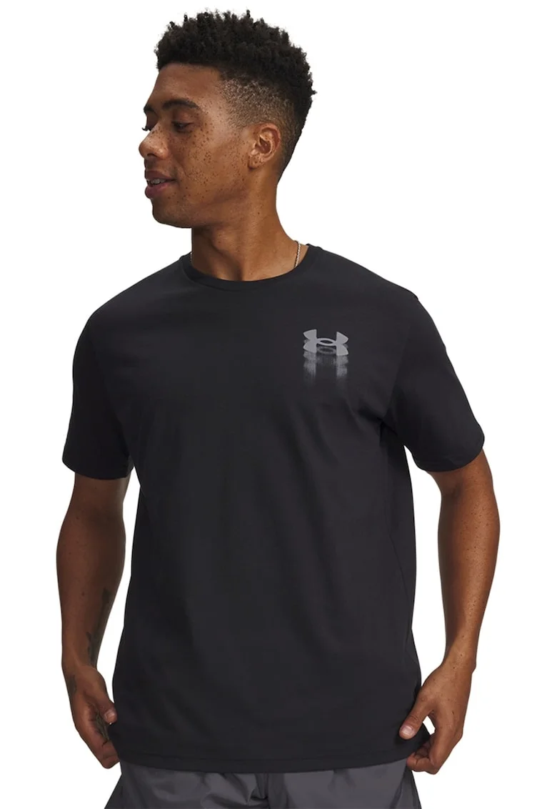 Tricou lejer cu logo Blur, Negru/Gri inchis