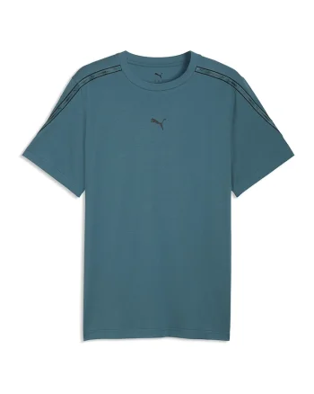 Tricou regular fit cu benzi logo laterale, Verde persan