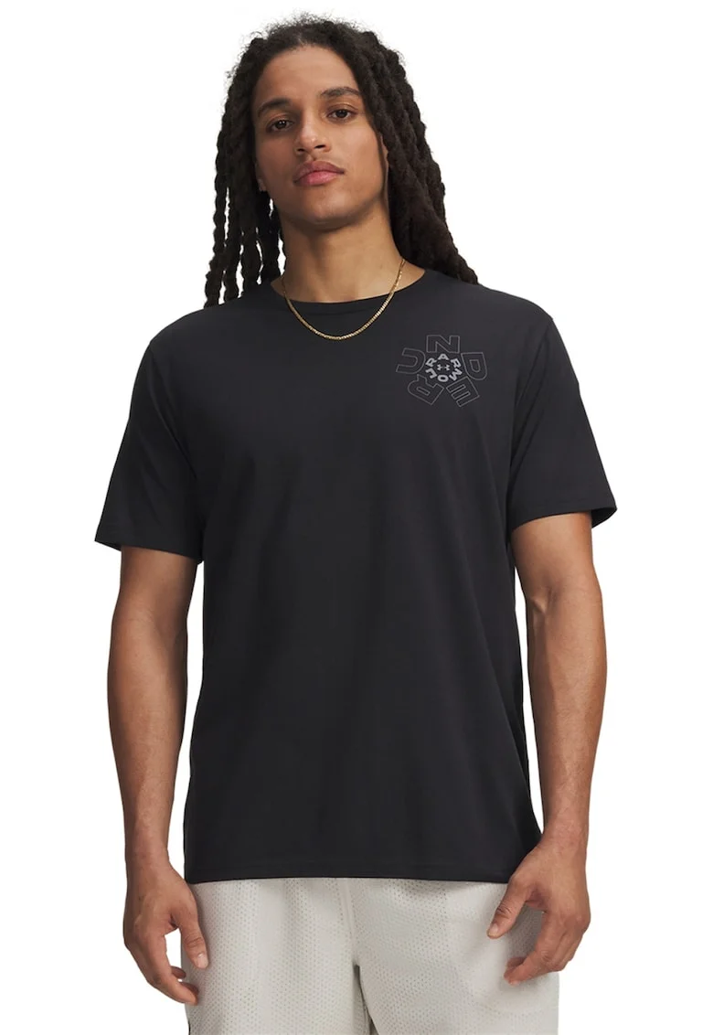 Tricou din amestec de bumbac Radial, Negru/Gri deschis