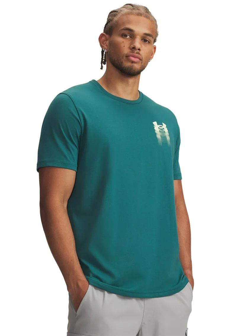 Tricou lejer cu logo Blur, Galben pal/Verde feriga