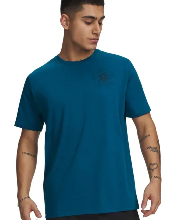 Tricou din amestec de bumbac Radial, Albastru inchis/Roz pastel/Galben pal