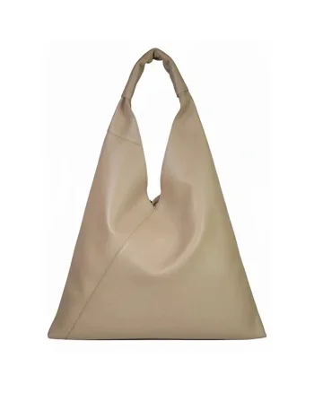 Geanta dama din piele naturala  Gioia, Maro taupe, 58 x 45 x 12 cm