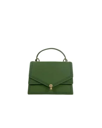 Geanta dama din piele naturala  Andrada - Verde Militar