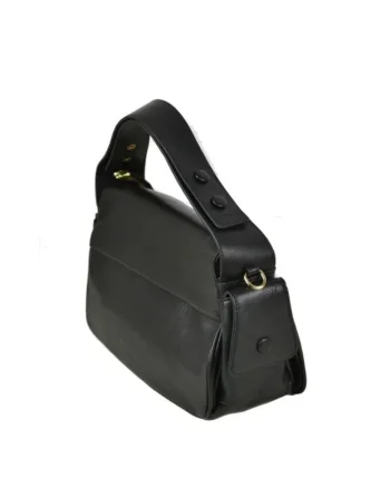 Geanta dama din piele naturala  Afrodita, Negru, 27 x 16 x 15 cm