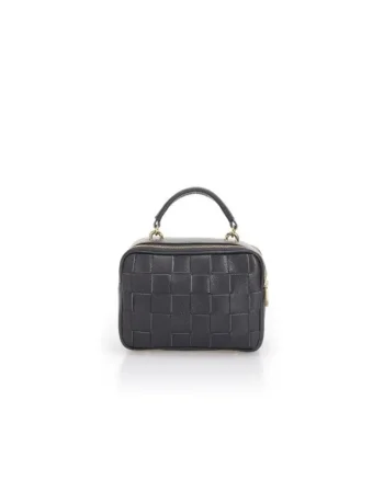 Borseta dama din piele naturala  Alfonsina, Negru, 22 x 16 x 11 cm