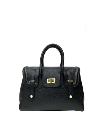 Geanta dama din piele naturala  Isaia, Negru, 32 x 22,5 x 9,5 cm