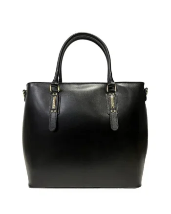 Geanta dama din piele naturala  Sergiana, Negru, 40 x 30,5 x 13,5 cm