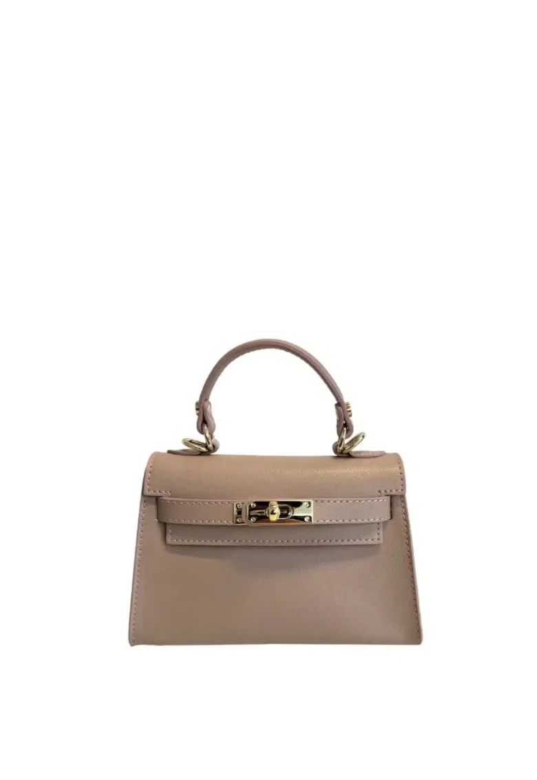 Geanta dama din piele naturala  Calypso - Roz, 21.5 x 13.5 x 8 cm