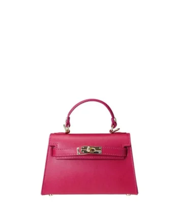 Geanta dama din piele naturala  Calypsofwqdfwq, Fucsia, 21.5 x 13.5 x 8 cm