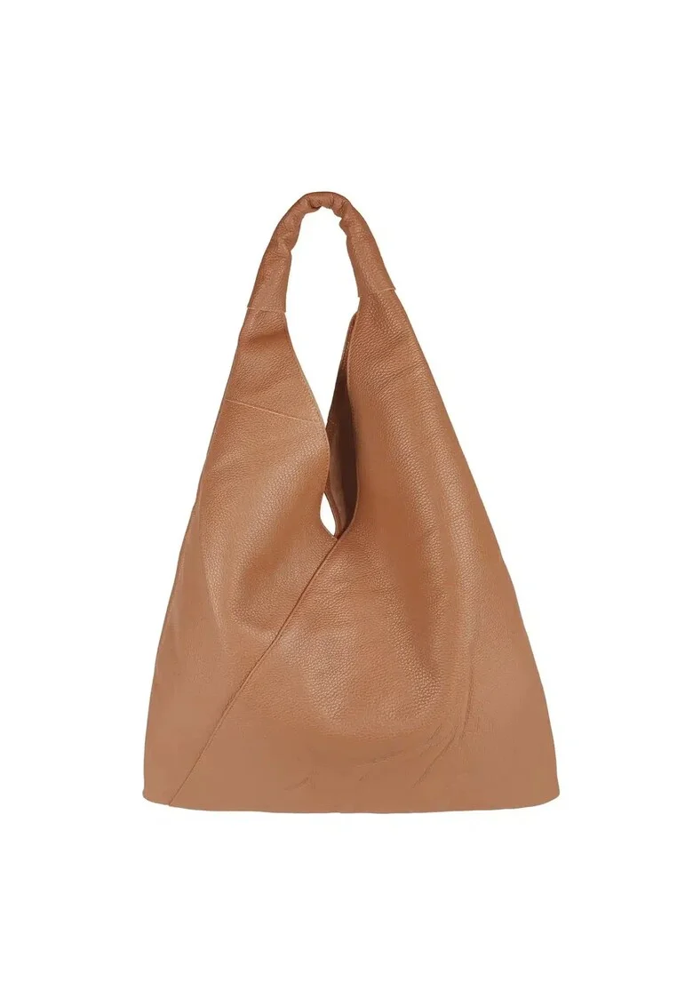 Geanta dama din piele naturala  Gioia, Coniac, 58 x 45 x 12 cm