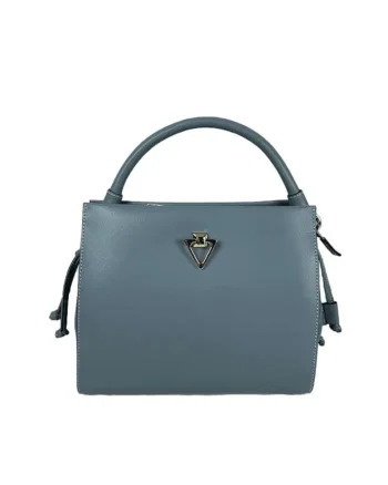 Geanta dama din piele naturala  Agafia, Albastru aquamarin