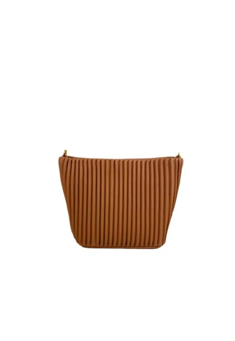 Borseta dama din piele naturala  Pamela, Coniac, 25 x 20 x 11 CM