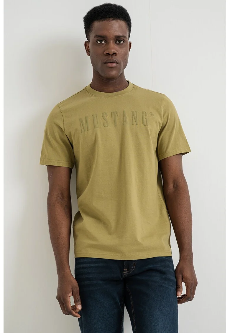 Tricou din bumbac cu imprimeu logo Austin, Verde masliniu