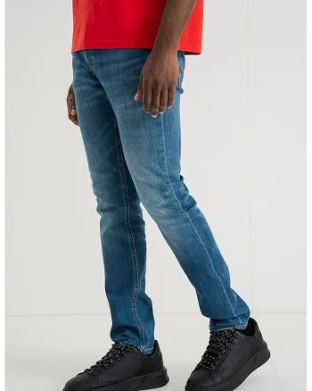 Blugi skinny cu design 5 buzunare Frisco, Albastru