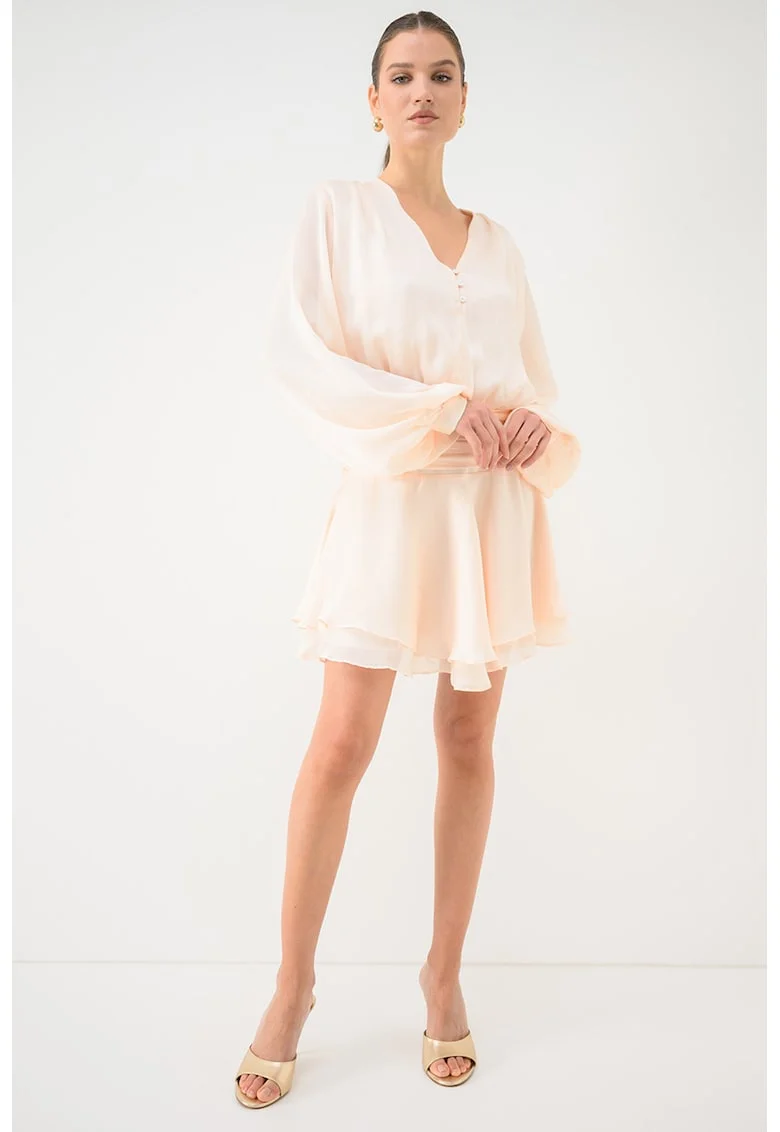 Rochie scurta cu maneci lungi, Piersica