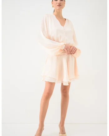 Rochie scurta cu maneci lungi, Piersica