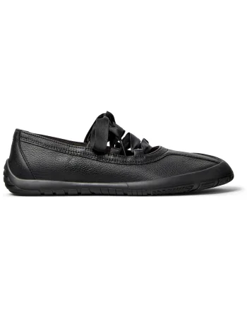 Balerini din piele cu inchidere cu snururi Peu Path+, Negru
