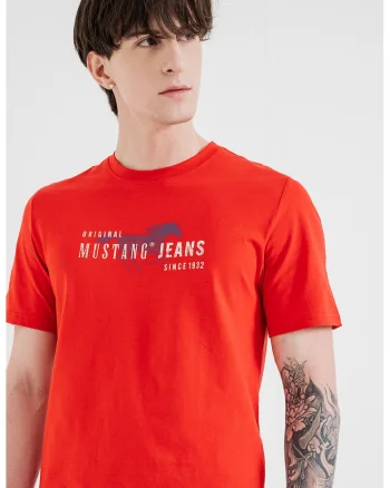 Tricou cu imprimeu logo, Rosu/Alb/Albastru royal