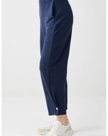 Pantaloni de trening din amestec de modal cu talie elastica, Bleumarin