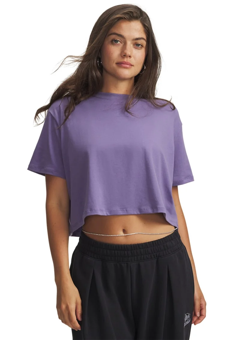 Tricou crop Rival Boxy, Liliac prafuit