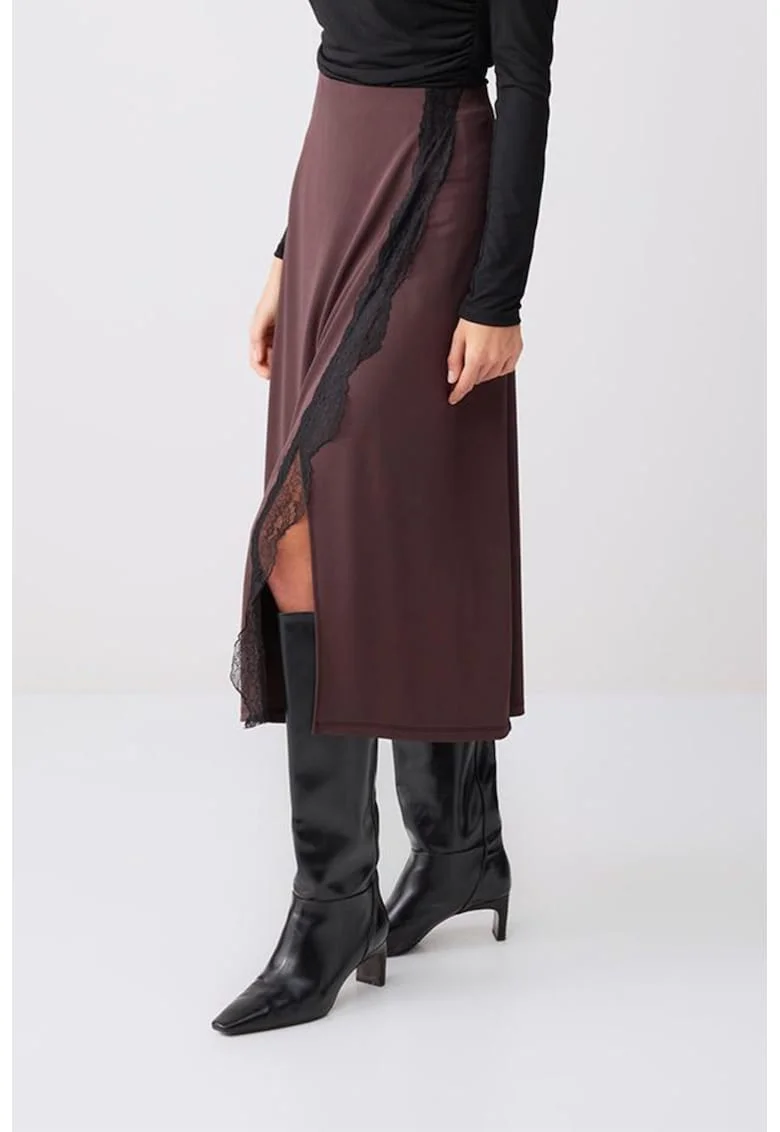 Fusta cu slit laterale, Maro cognac