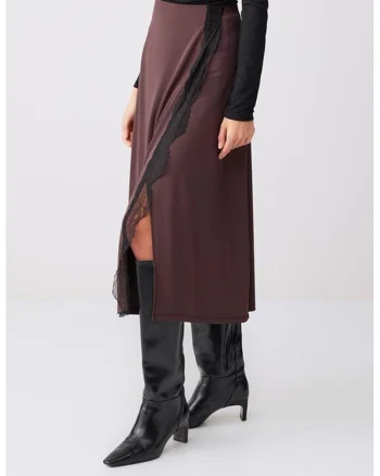Fusta cu slit laterale, Maro cognac