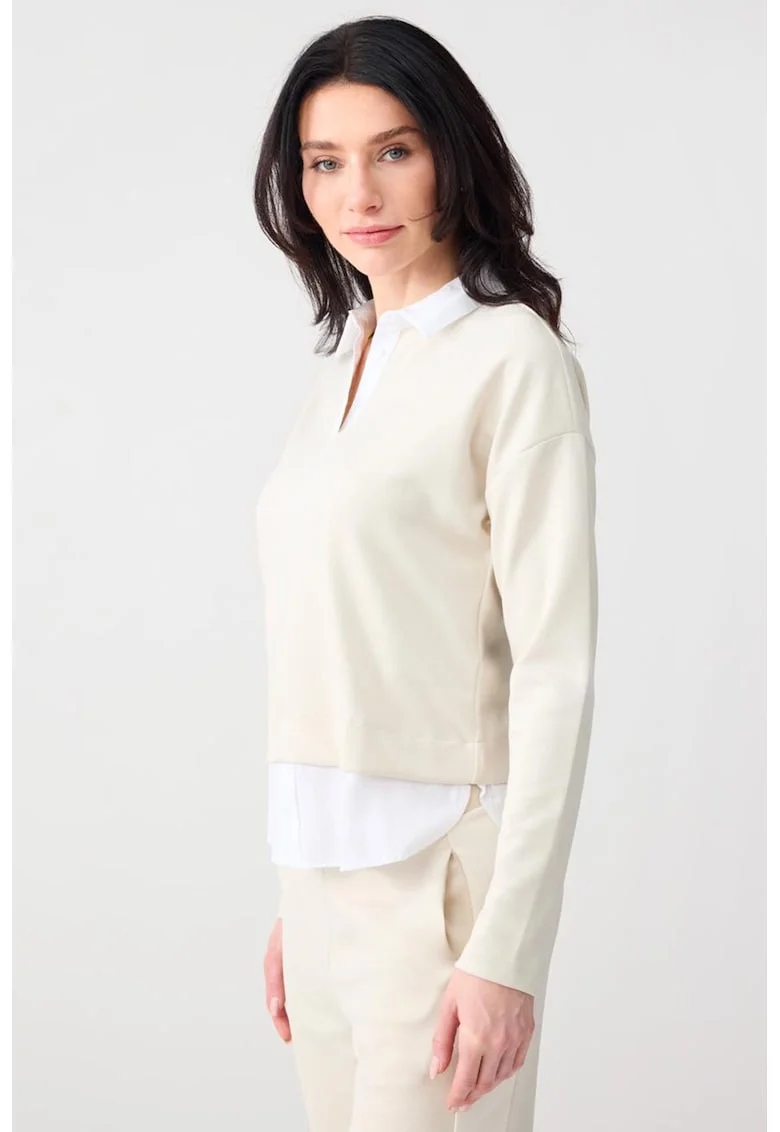 Bluza din amestec de modal cu design 2-in-1, Maro nisip
