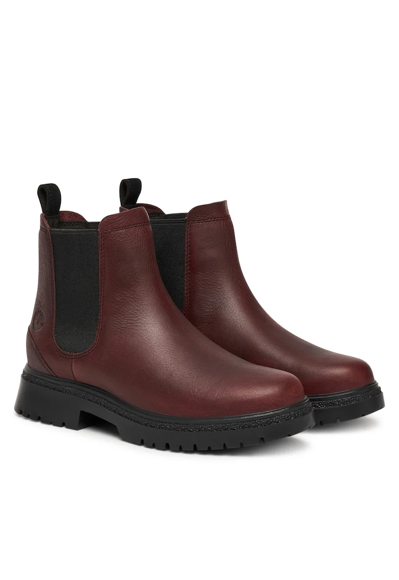 Botine dama TB0A4,  Visiniu, Piele naturala,