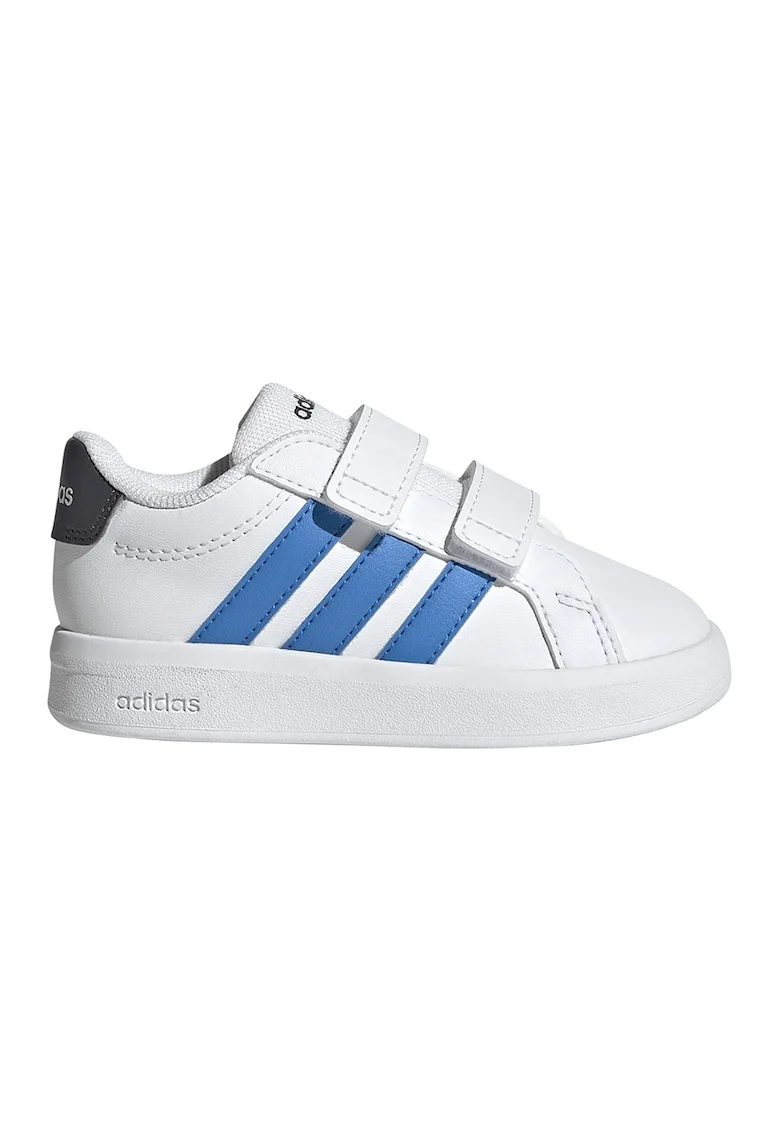 Pantofi sport Grand Court 3.0 de piele ecologica cu benzi velcro, Alb/Albastru pastel