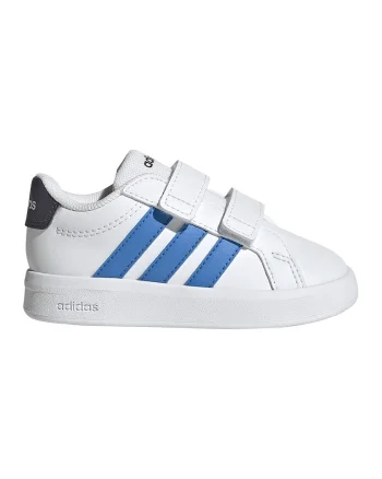 Pantofi sport Grand Court 3.0 de piele ecologica cu benzi velcro, Alb/Albastru pastel