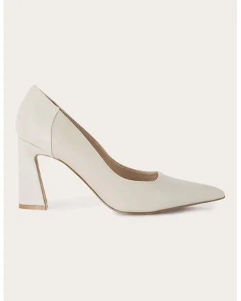 Pantofi de piele ecologica cu varf ascutit, Grej