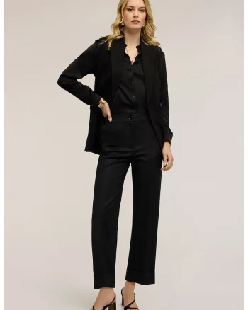 Pantaloni crop drepti, Negru