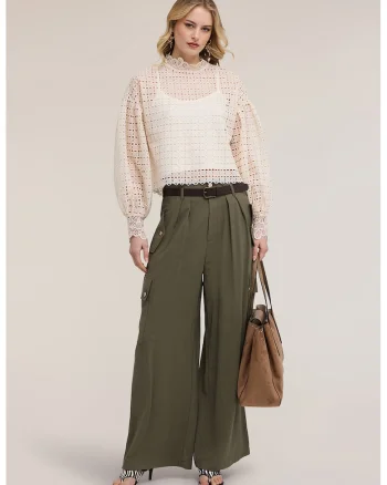 Pantaloni palazzo cargo, Kaki inchis