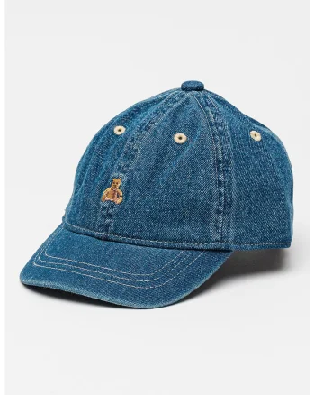 Sapca baseball din denim, Albastru inchis melange