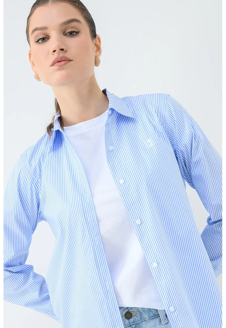 Camasa regular fit cu imprimeu, Albastru pastel/Alb optic