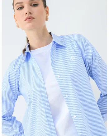 Camasa regular fit cu imprimeu, Albastru pastel/Alb optic