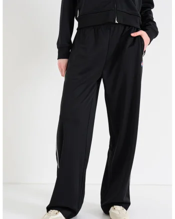 Pantaloni drepti de trening cu logo, Alb/Negru