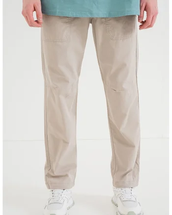 Pantaloni Chino din bumbac organic, Maro camel