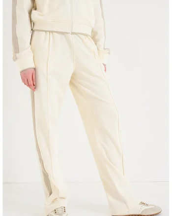 Pantaloni relaxed fit de trening cu terminatii cu fermoar, Grej/Bej deschis