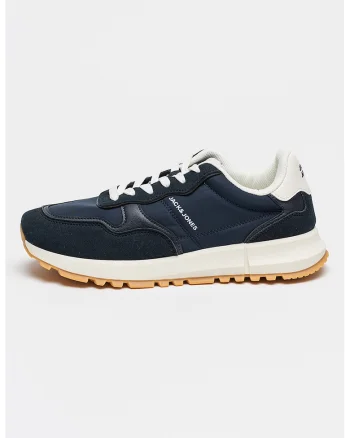 Pantof sport cu insertii din piele intoarsa, Bleumarin