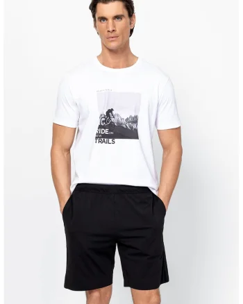 Tricou din bumbac cu imprimeu foto Magento, Alb/Negru