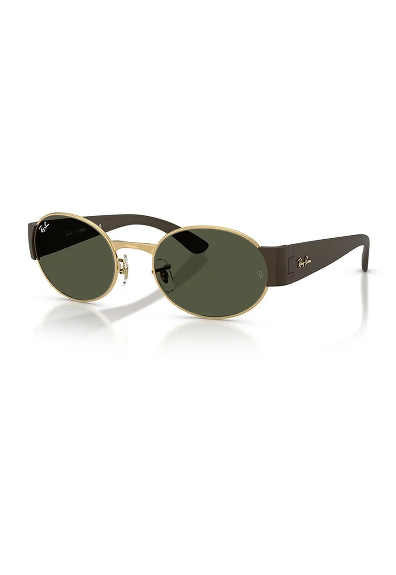 Ochelari de soare ovali unisex, Auriu/Negru stins