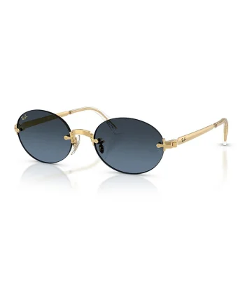 Ochelari de soare ovali unisex cu logo discret, Auriu pal