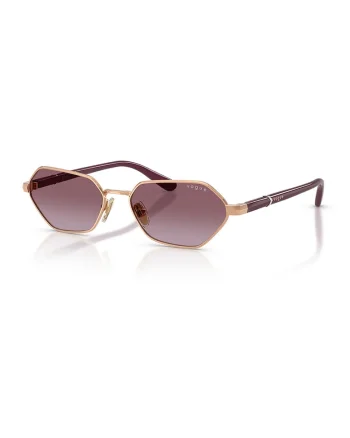 Ochelari de soare ovali cu rama metalica, Violet prafuit/Auriu rose